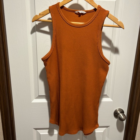 Culture Code Women's Sleeveless Ribbed Top - Orange - Picture 1 of 3